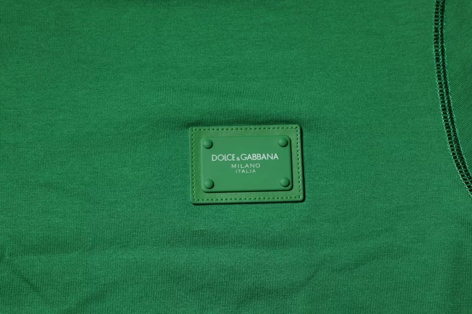 Green Logo Plaque Cotton Crew Neck T-shirt