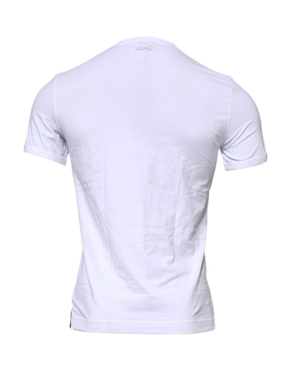 White Cotton Stretch Crew Neck Underwear T-shirt