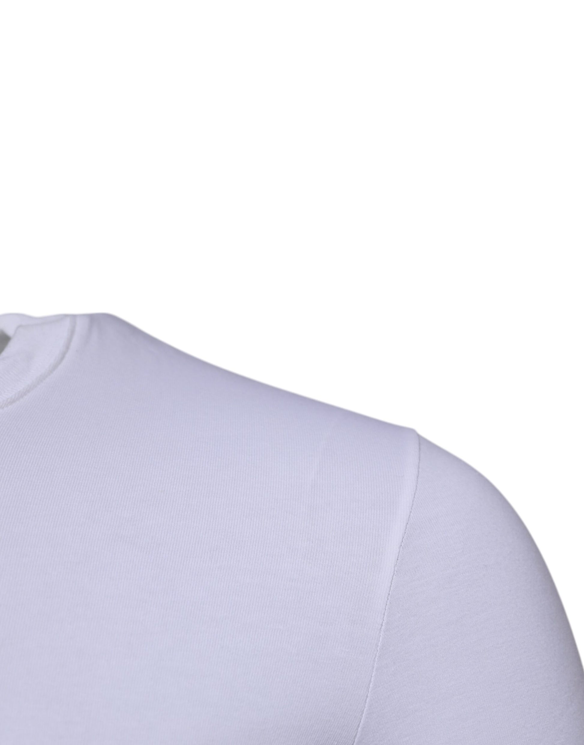 White Cotton Logo Round Neck Underwear T-shirt