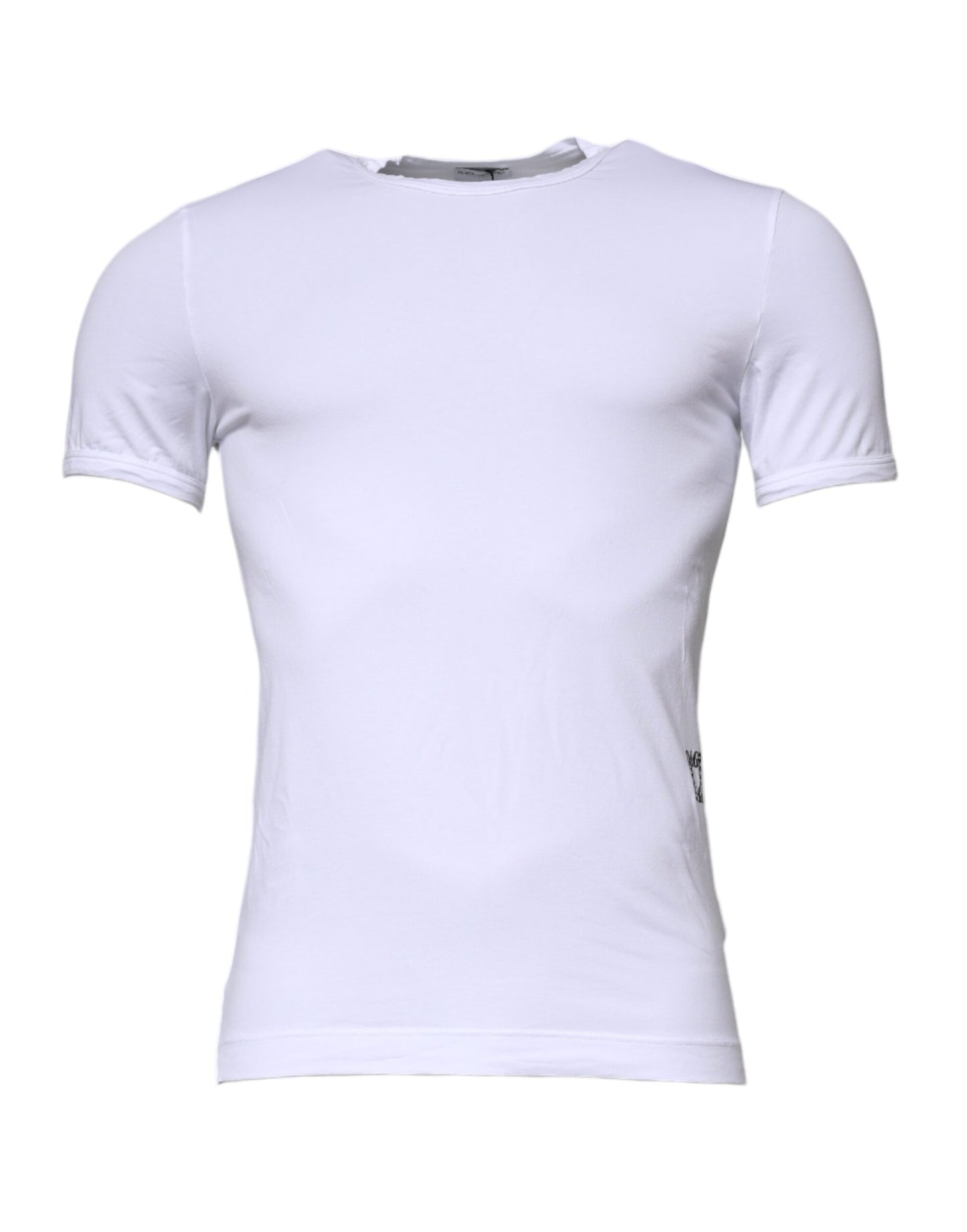 White Cotton Stretch Crewneck Underwear T-shirt