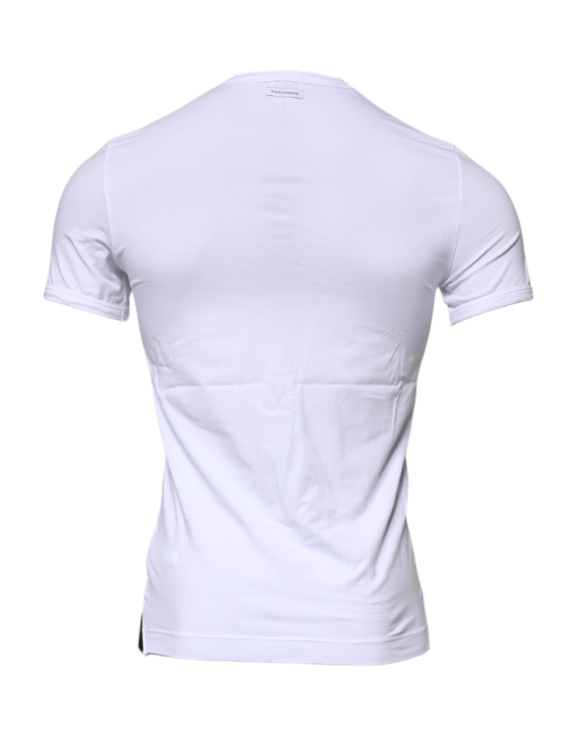 White Cotton Stretch Crewneck Underwear T-shirt