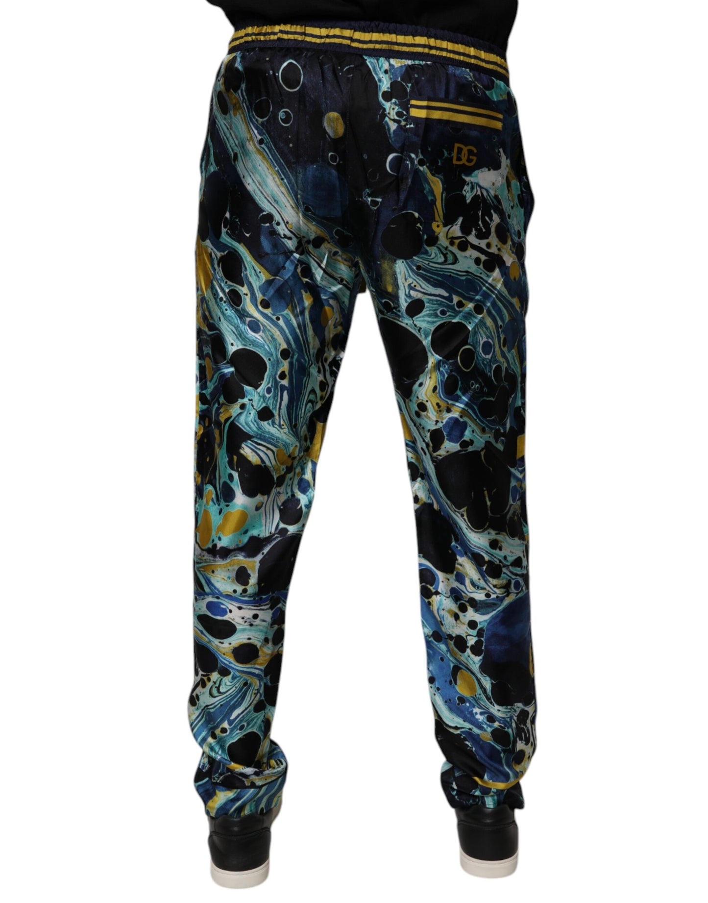 Multicolor Marble Print Jogger Sweatpants Pants