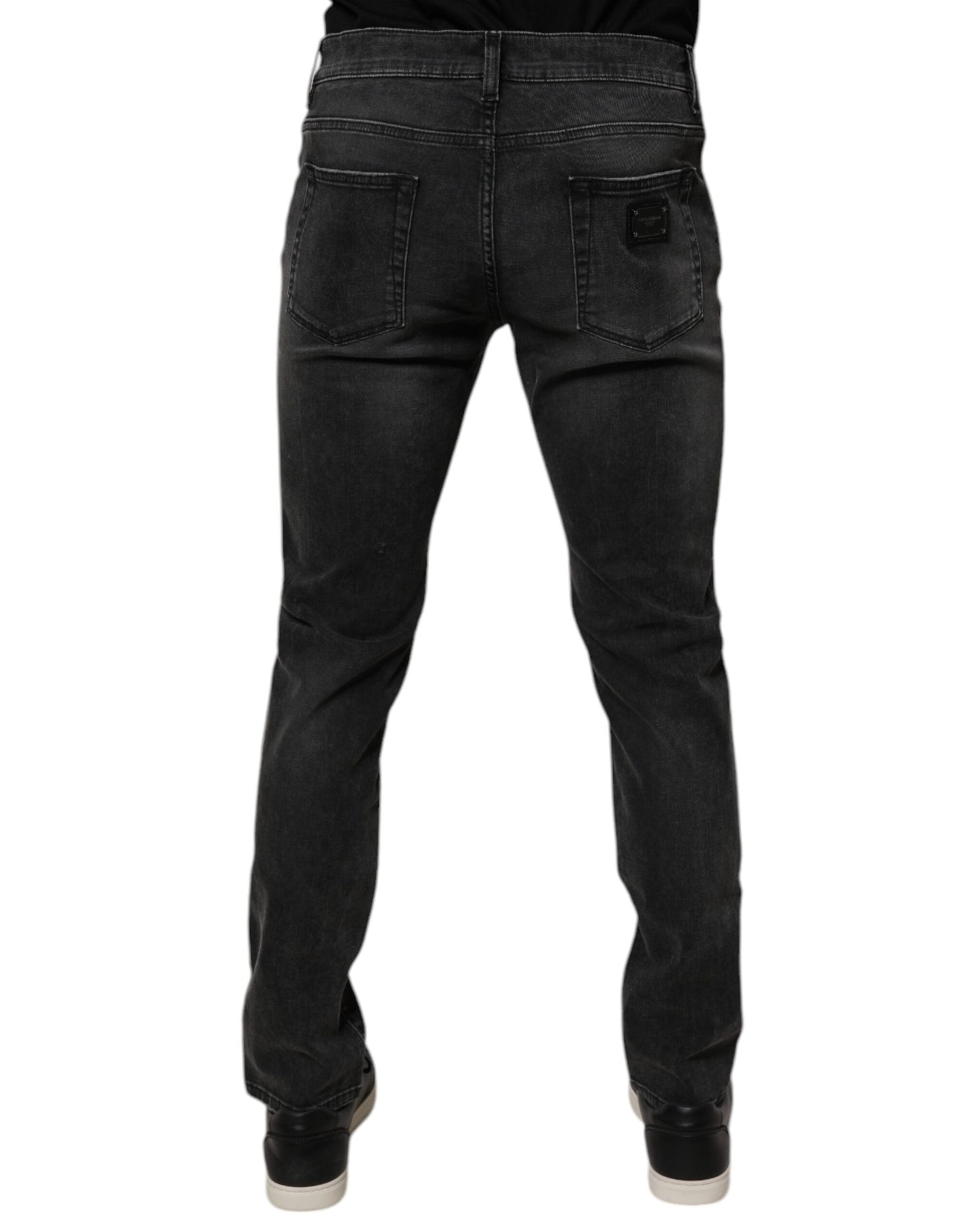 Black Cotton Stretch Skinny Men Denim Jeans