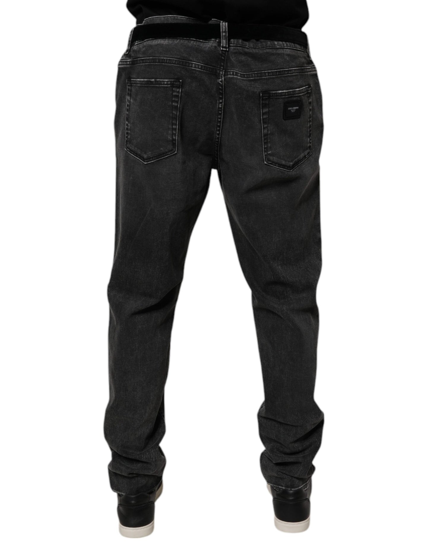 Black Cotton Stretch Skinny Men Denim Jeans