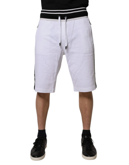 White Stripe Cotton DG King Bermuda Shorts