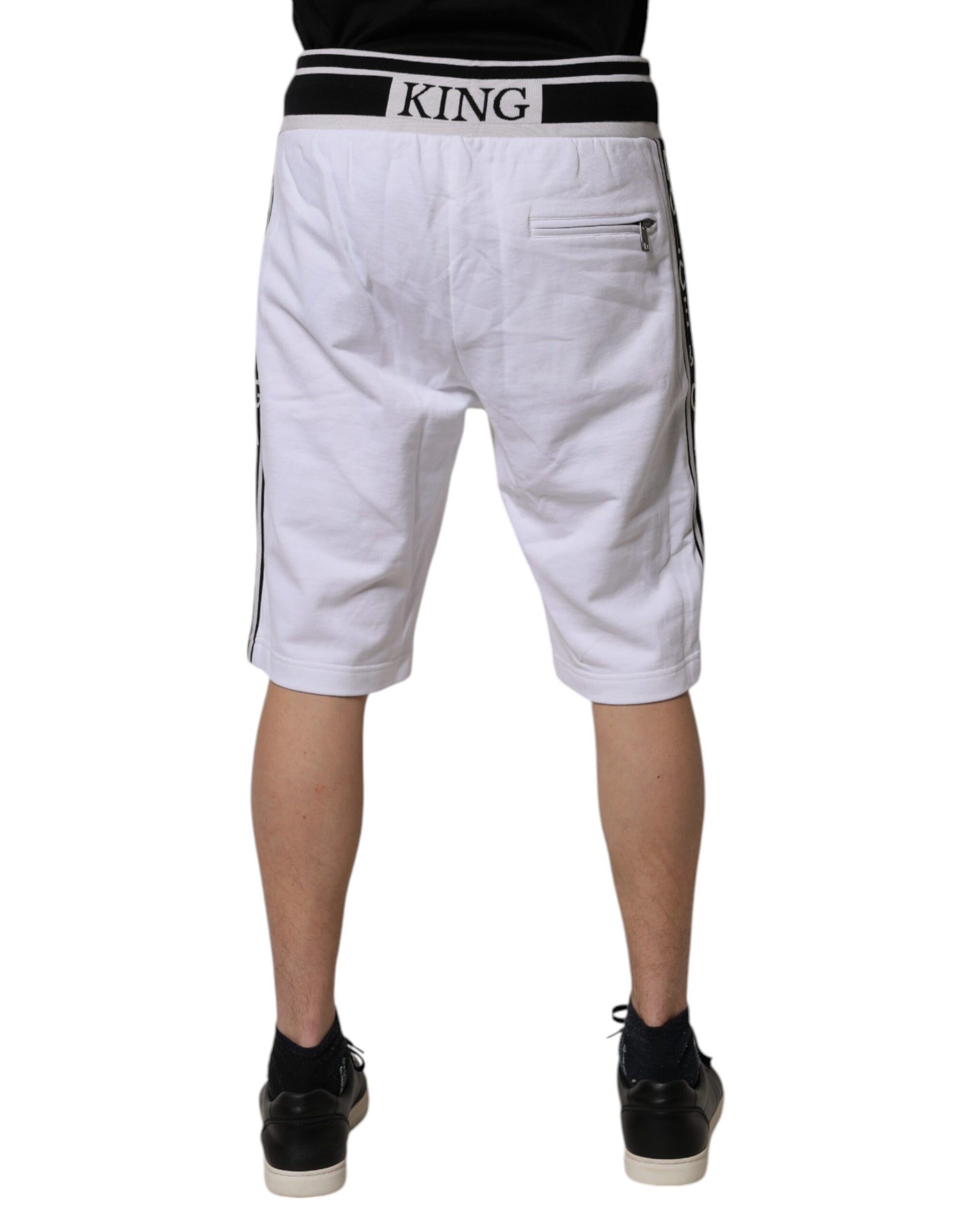 White Stripe Cotton DG King Bermuda Shorts