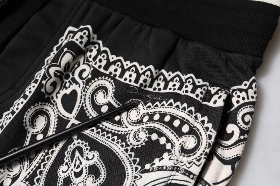 Black Bandana Cotton Jogger Pants