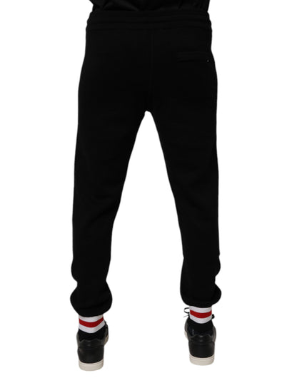 Black Wool Mid Waist Jogger Sweatpants Pants