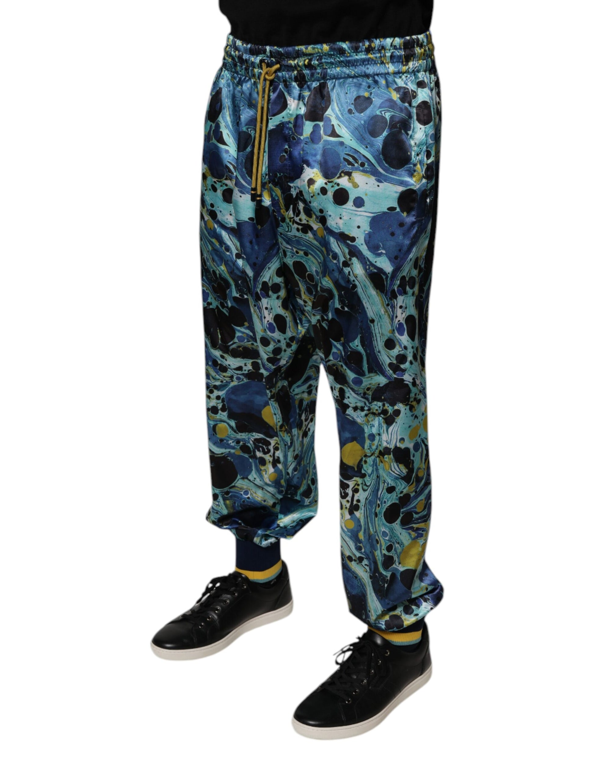 Multicolor Marble Print Jogger Men Sweatpants Pants