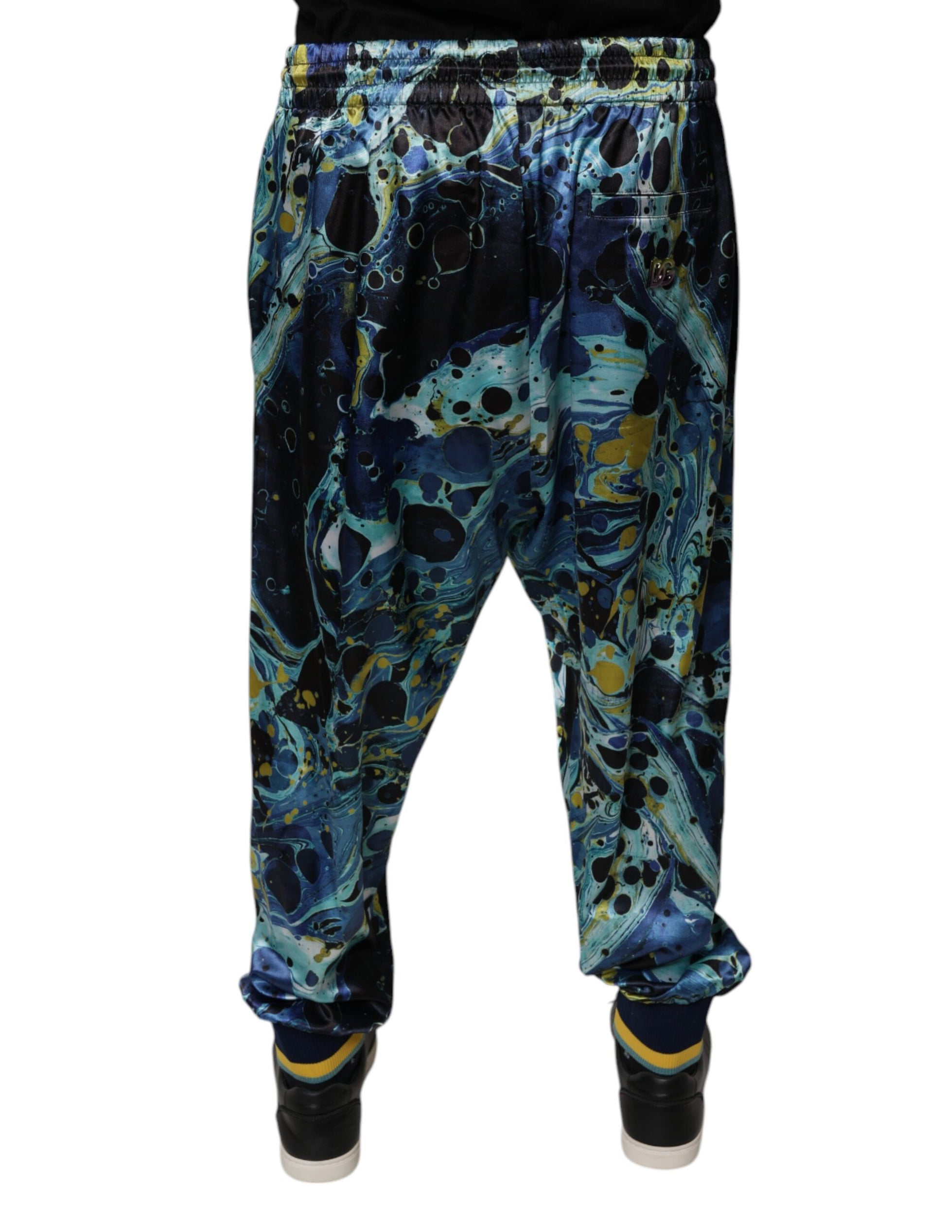 Multicolor Marble Print Jogger Men Sweatpants Pants