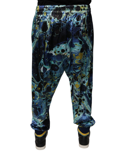 Multicolor Marble Print Jogger Men Sweatpants Pants