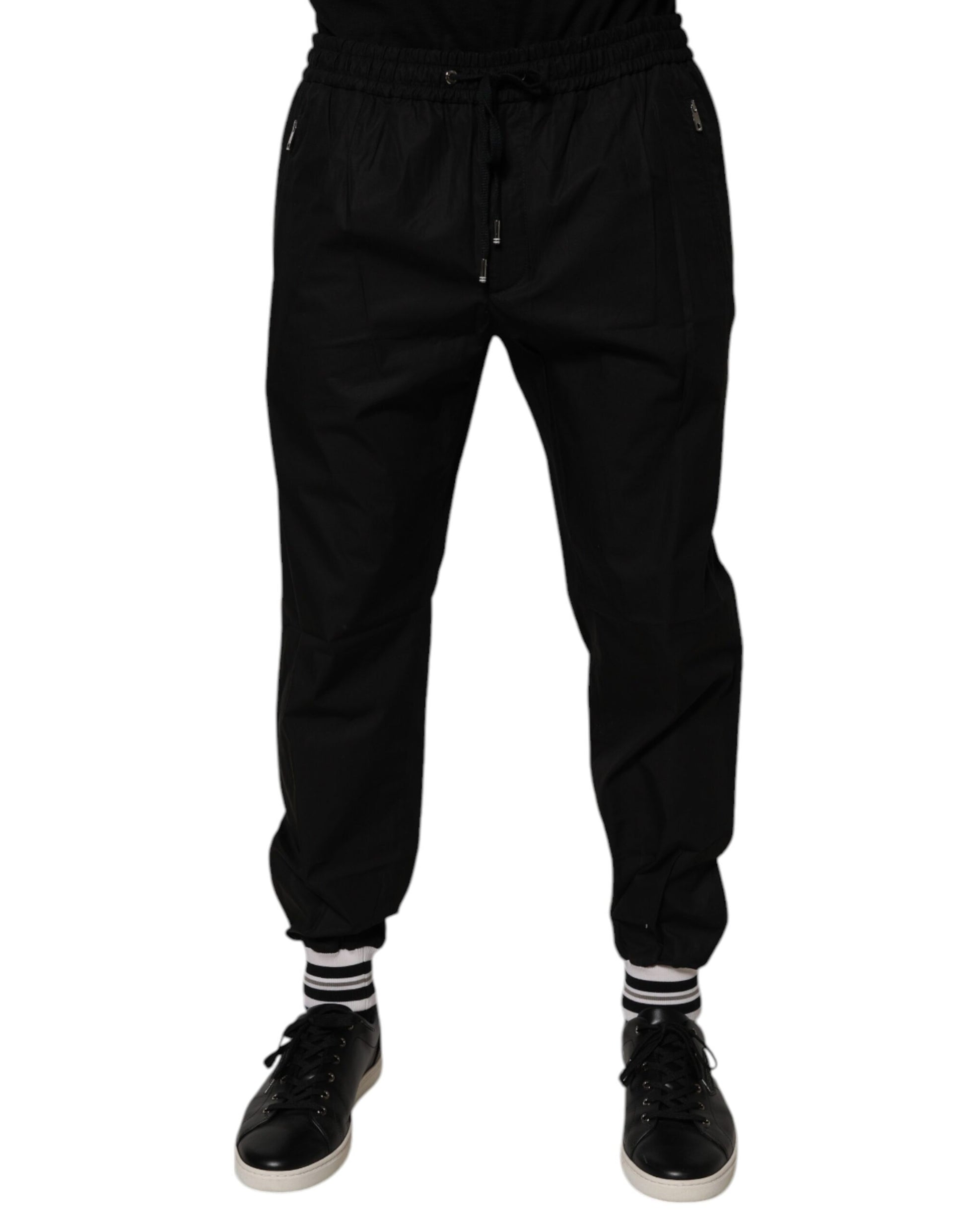 Black Cotton Men Jogger Sweatpants Pants