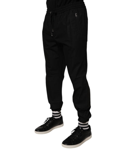 Black Cotton Men Jogger Sweatpants Pants