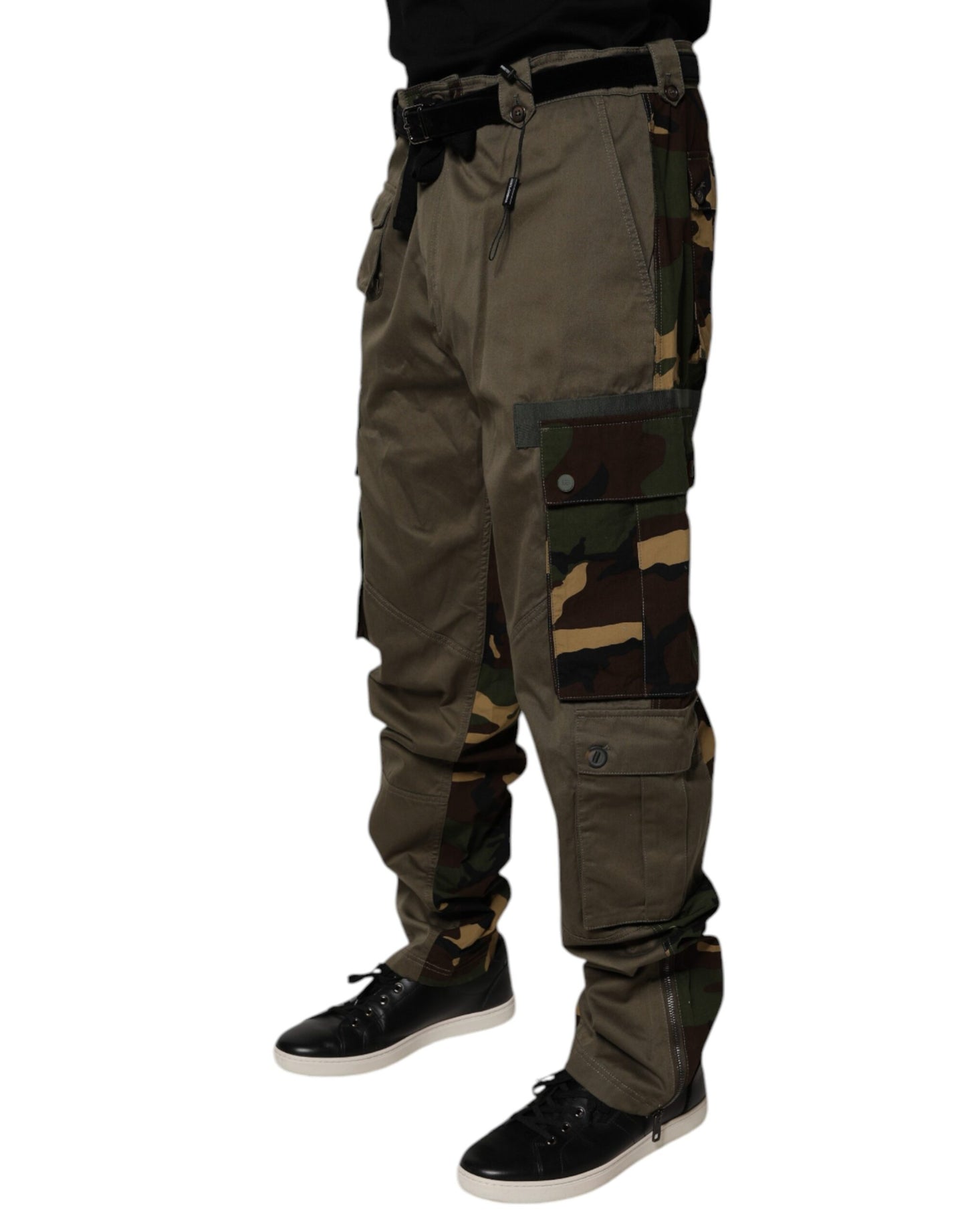 Multicolor Patchwork Camouflage Cargo Pants