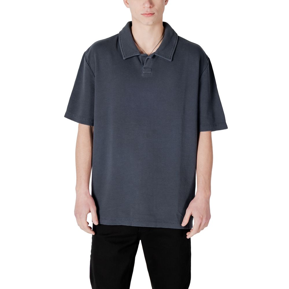 Gray Cotton Rigenerato Polo Shirt