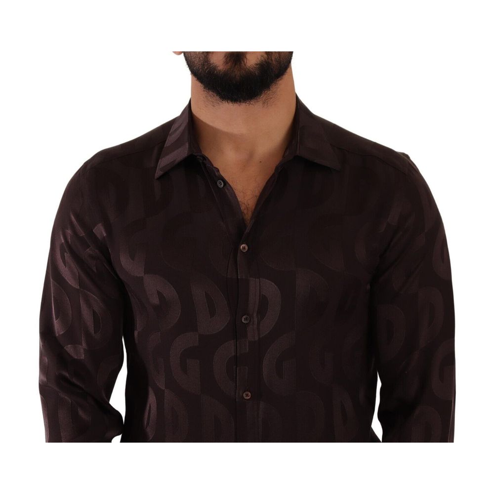 Bordeaux Silk Pattern Shirt