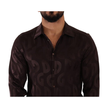 Bordeaux Silk Pattern Shirt
