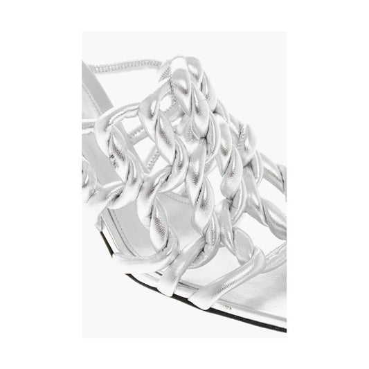 Silver Leather Women Sandal