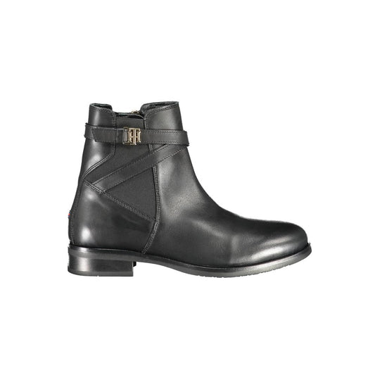 Black Leather Women Boot