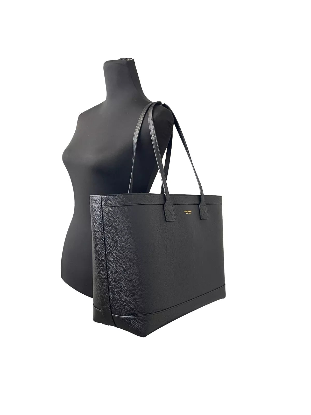 Medium Grainy Leather Black Tote Bag Purse