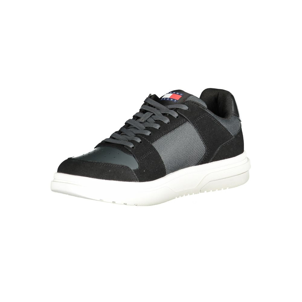 Black Leather Men Sneaker