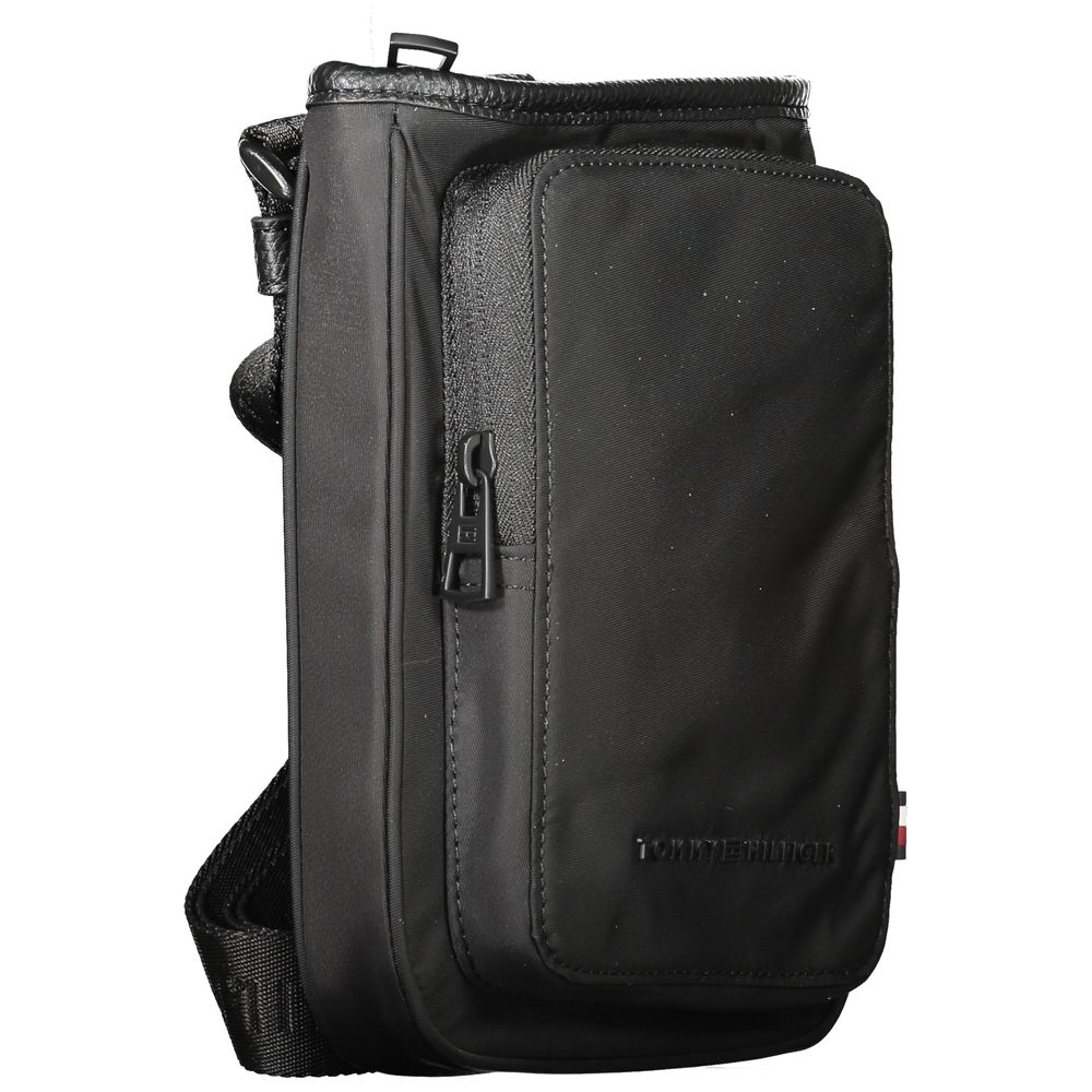 Black Polyester Men Shoulder Bag