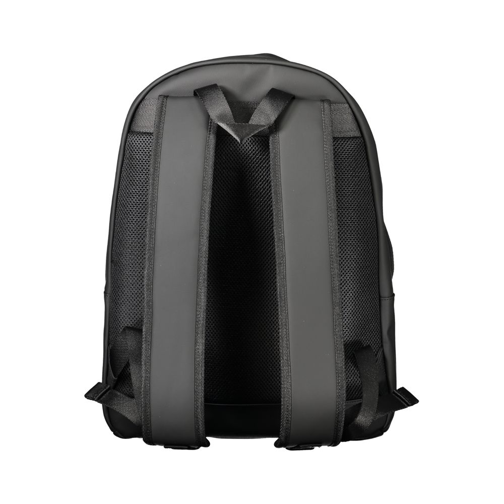 Black Polyethylene Men Backpack