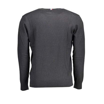 Black Cotton Men Sweater