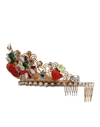 Multicolor Floral Strawberry Crystal Embellished Tiara