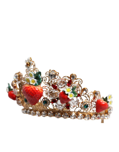 Multicolor Floral Strawberry Crystal Embellished Tiara