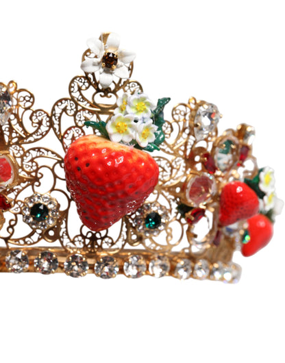 Multicolor Floral Strawberry Crystal Embellished Tiara