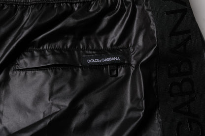 Black Polyester Beachwear Shorts Swimwear