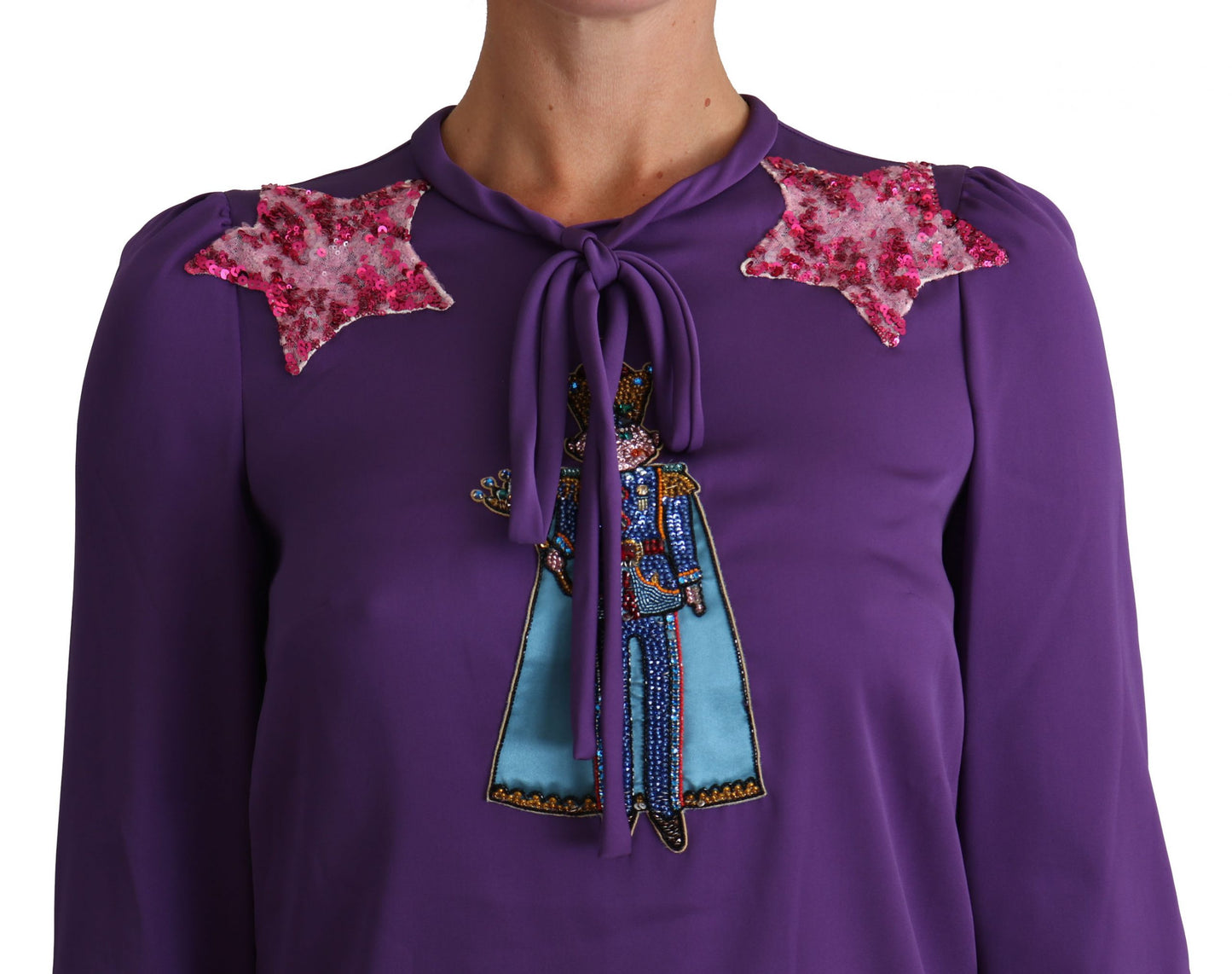 Enchanted Purple Silk Crystal Blouse