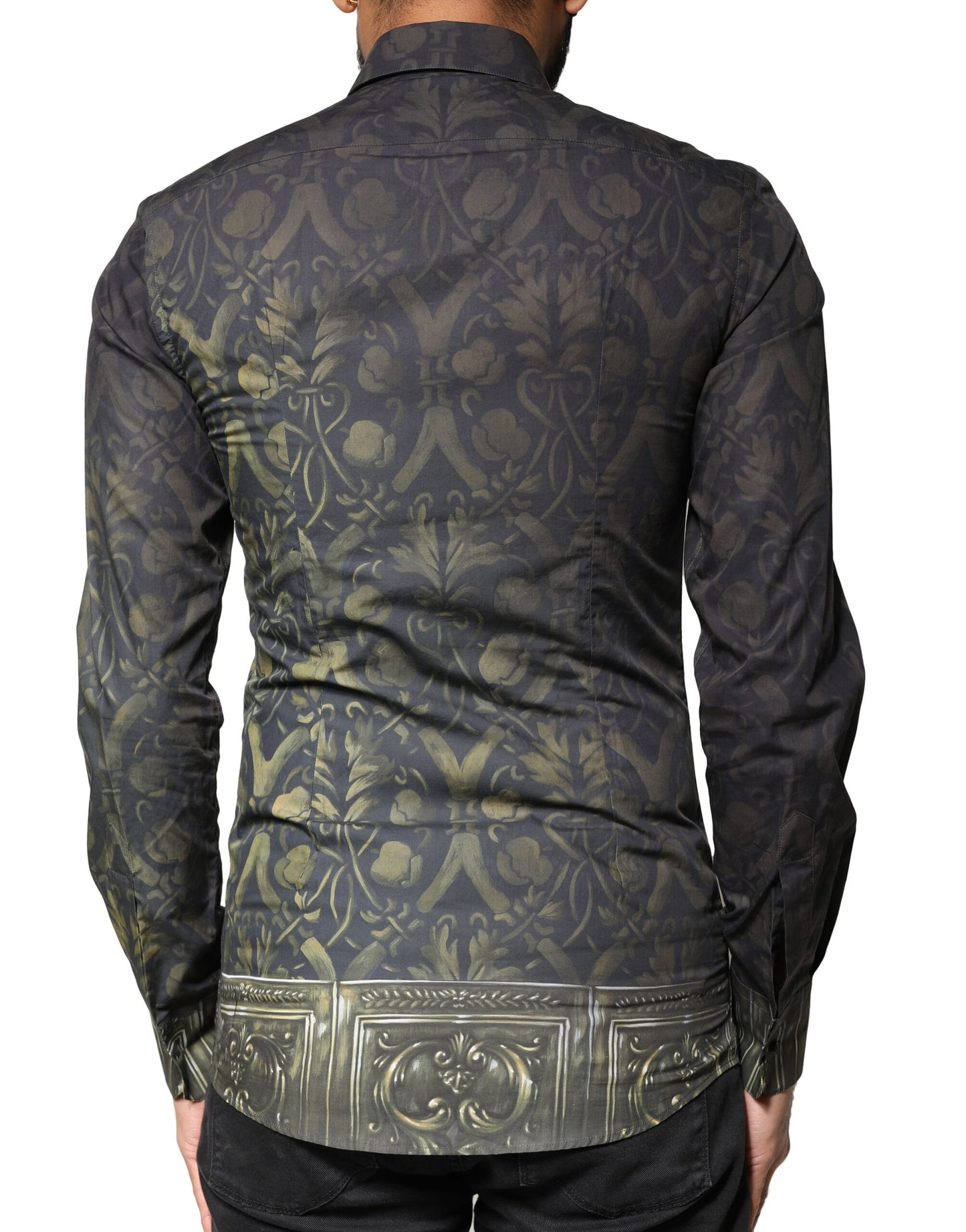 Black Royal Pet Portrait GOLD Dress Shirt