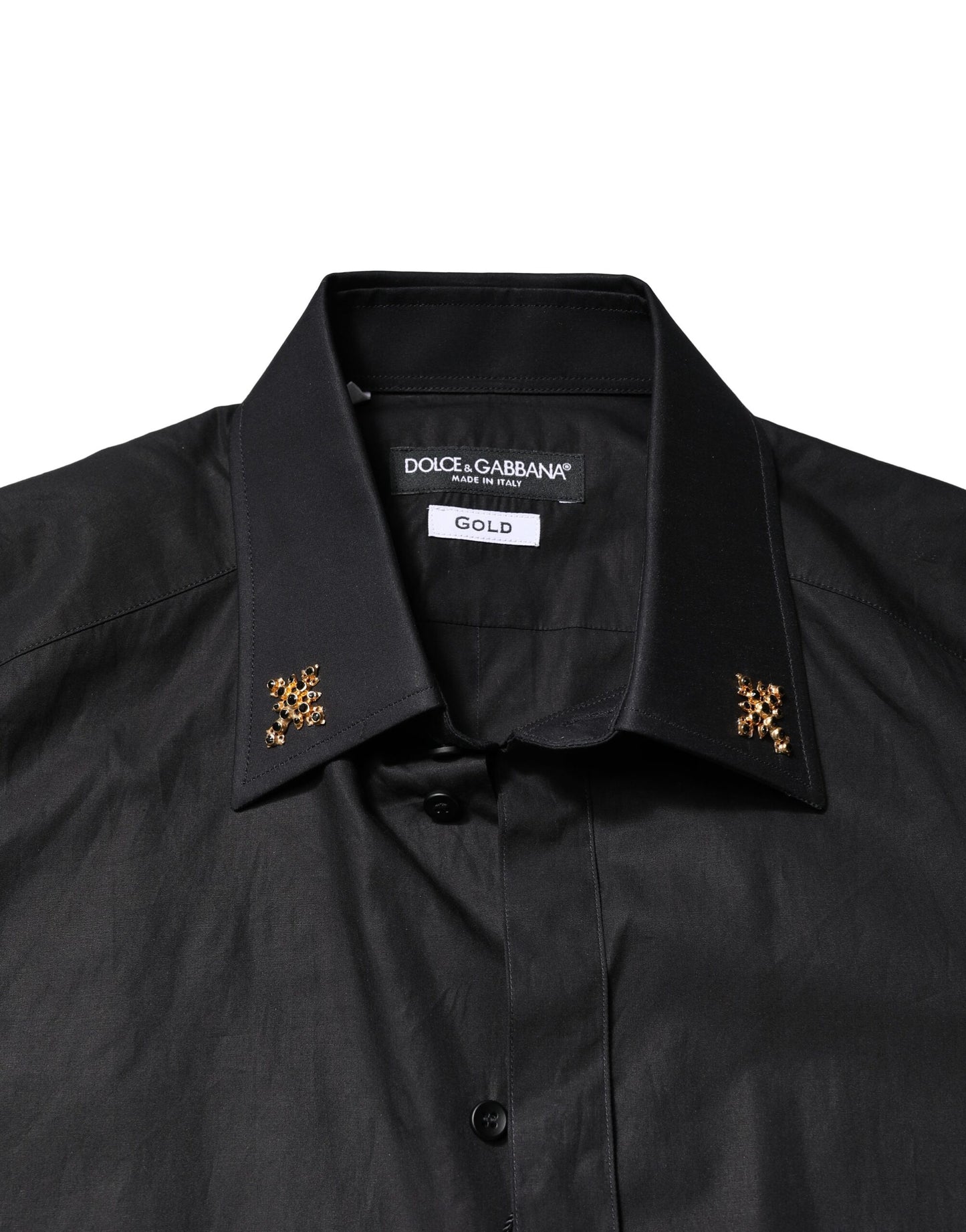 Black GOLD Cross Embellished Men Dress Shirt