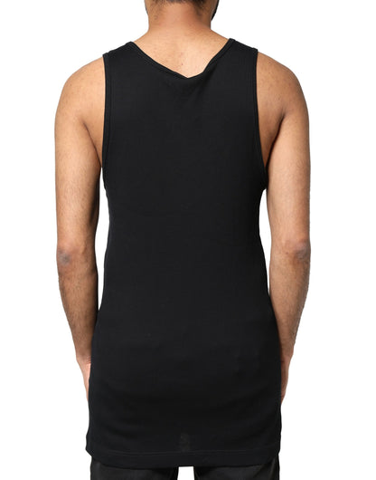 Black Cotton Rip Style Sleeveless Men Tank T-shirt