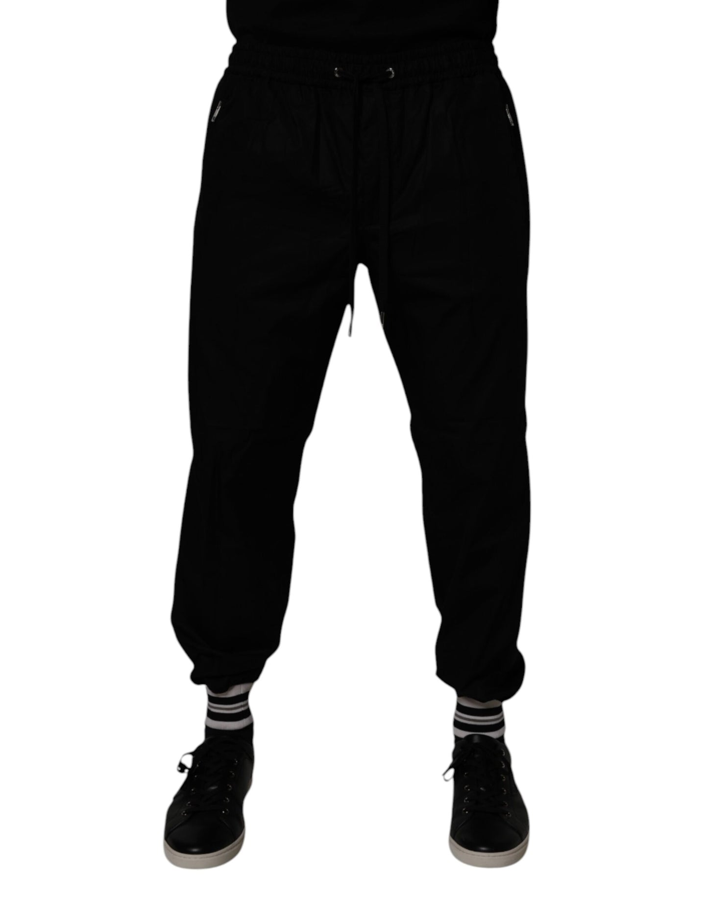 Black Cotton Men Jogger Sweatpants Pants