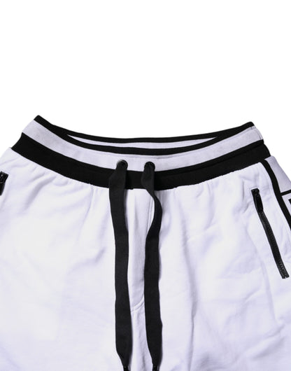 Black White Cotton Layered Sweatpants Pants