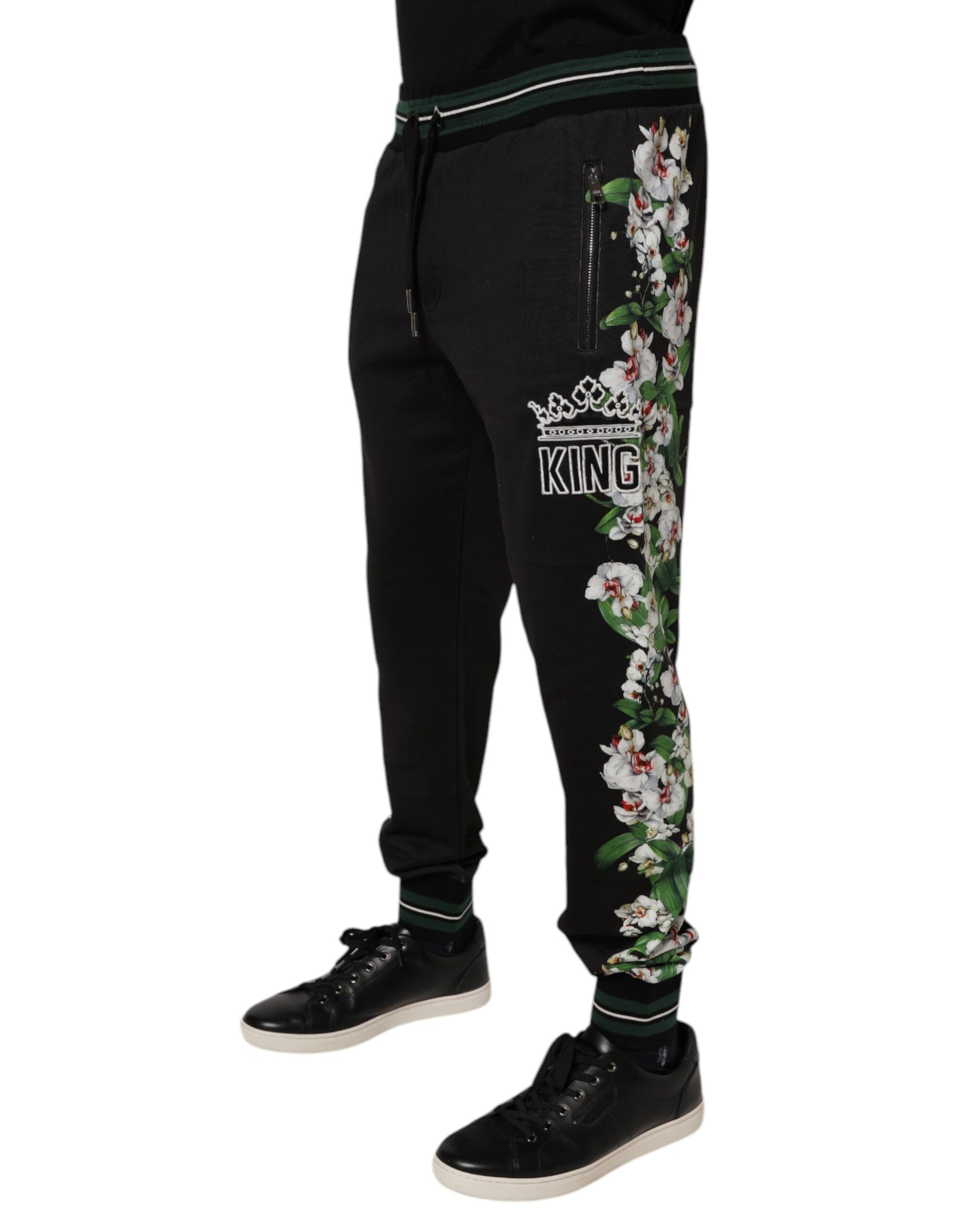 Black Floral King Men Jogger Sweatpants Pants
