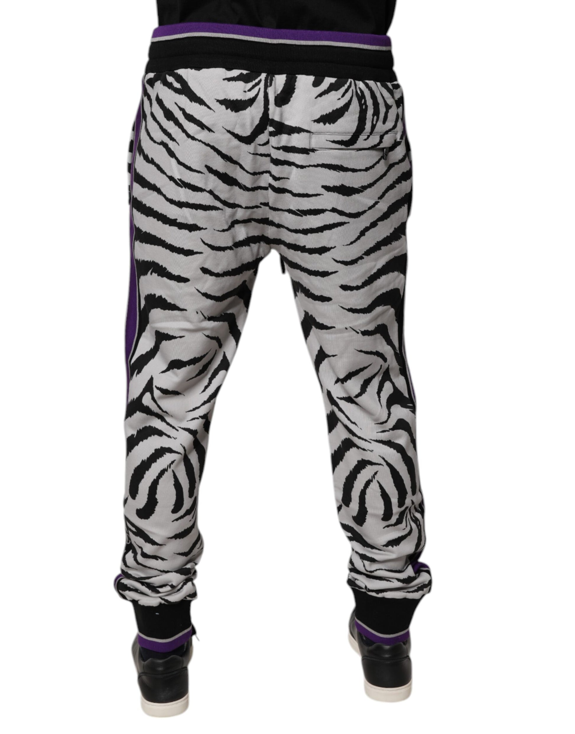 Black White Zebra Men Jogger Sweatpants Pants