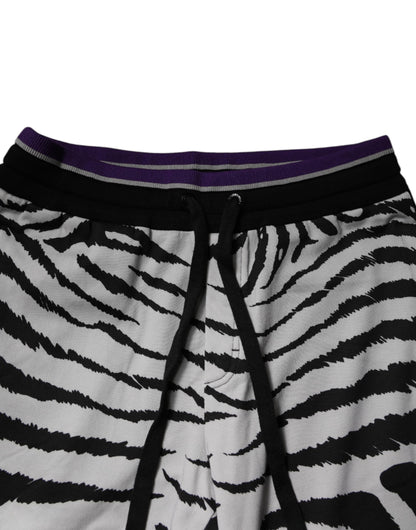 Black White Zebra Men Jogger Sweatpants Pants