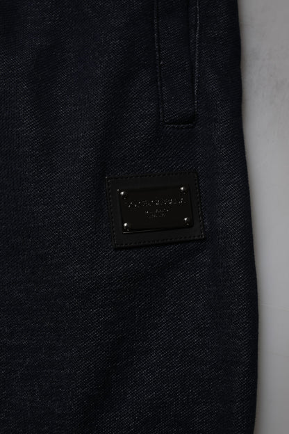 Black Jacquard Cotton Jogger Sweatpants Pants