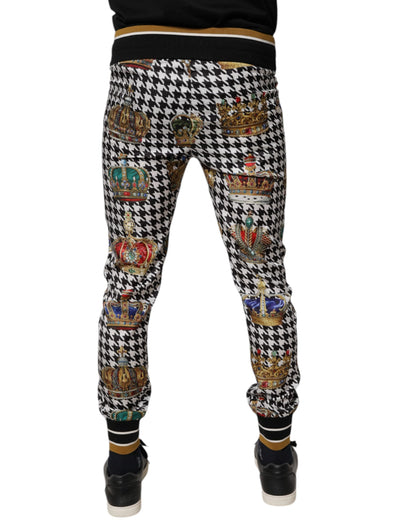 Multicolor Houndstooth Crown Men Sweatpants Pants