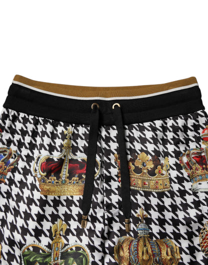 Multicolor Houndstooth Crown Men Sweatpants Pants