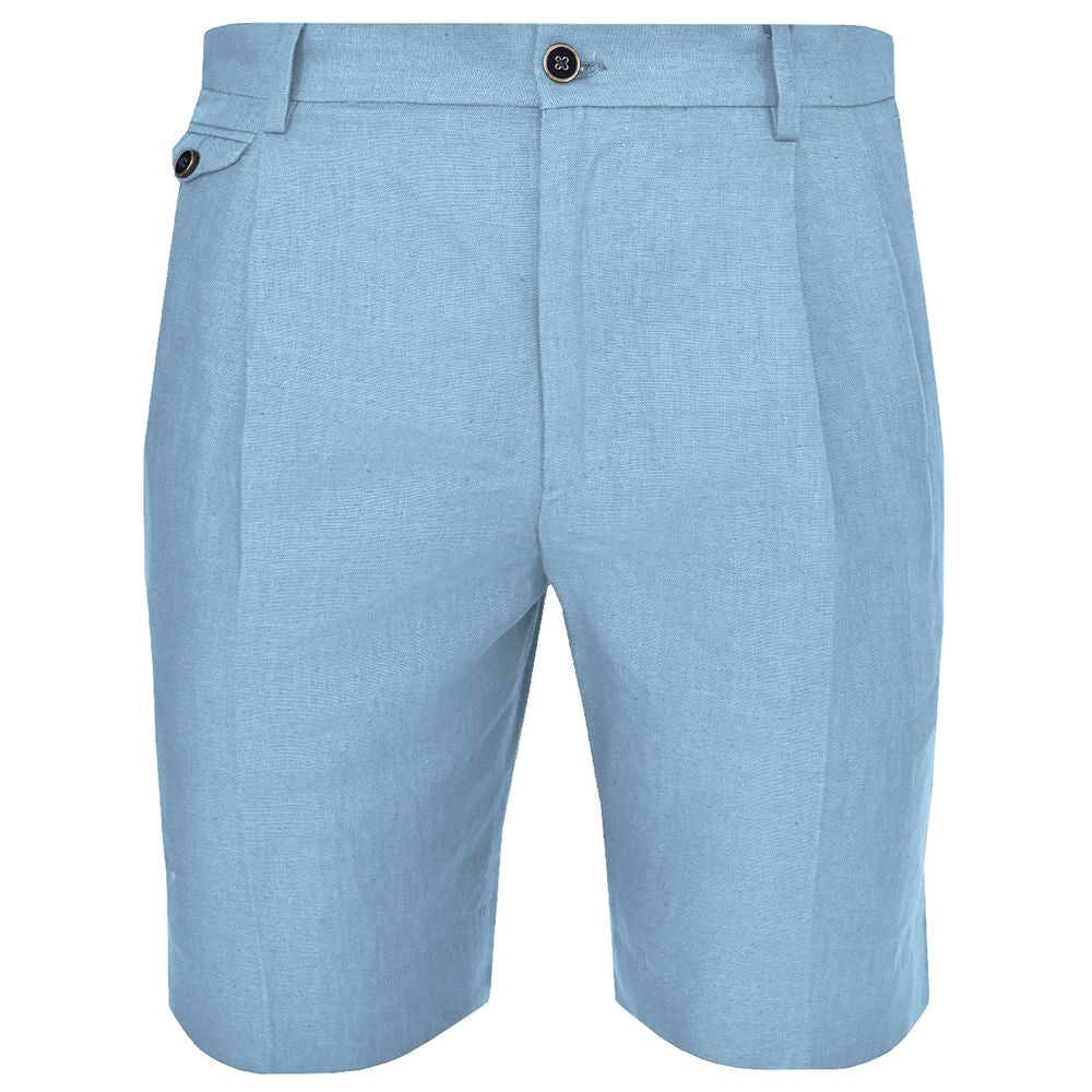 Light Blue Linen Men Short