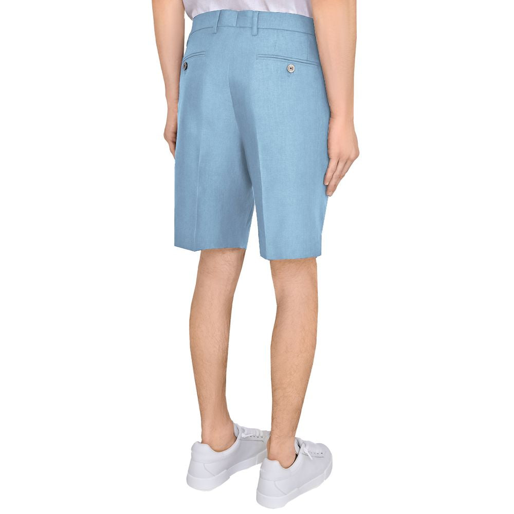 Light Blue Linen Men Short