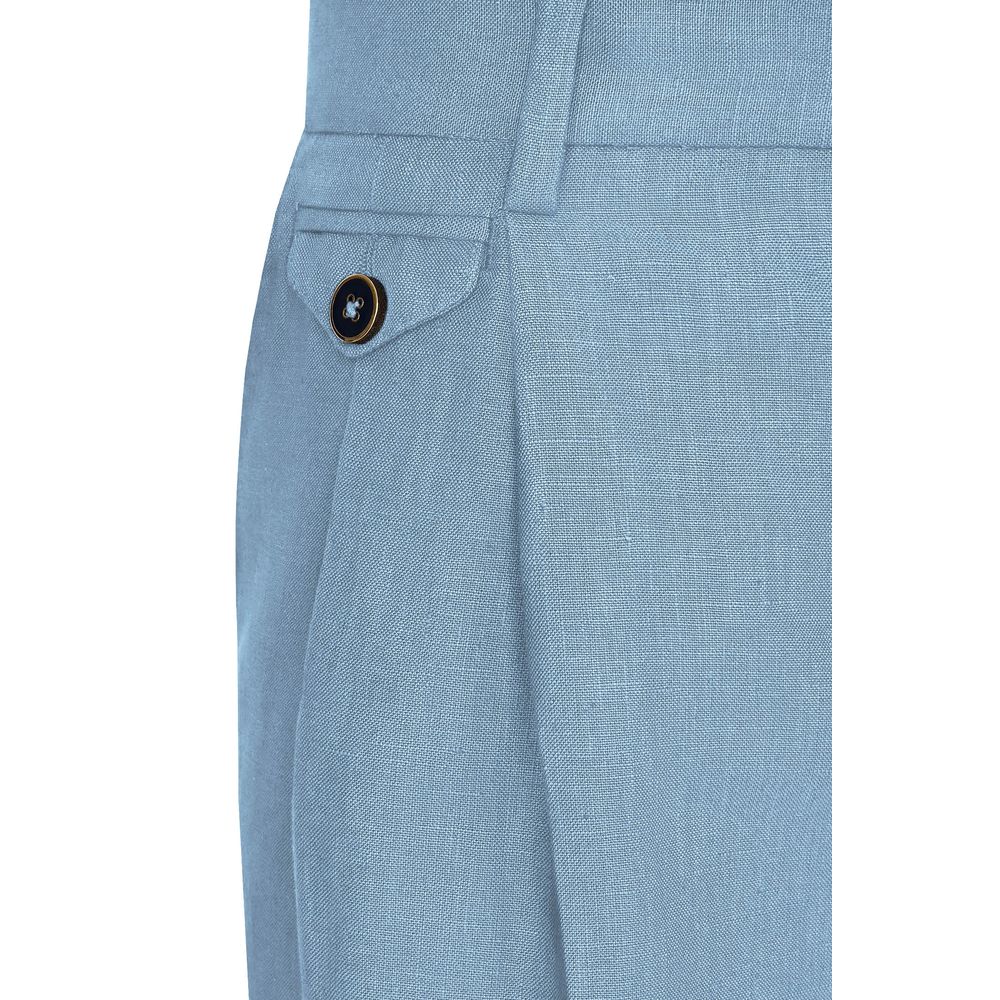 Light Blue Linen Men Short