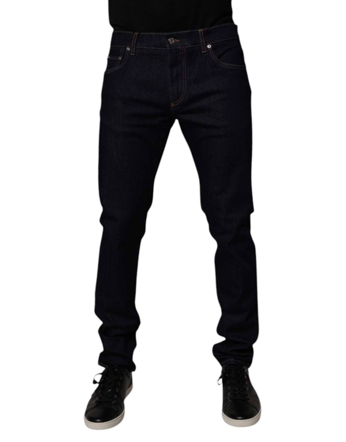 Black Cotton Stretch Men Skinny Denim Jeans