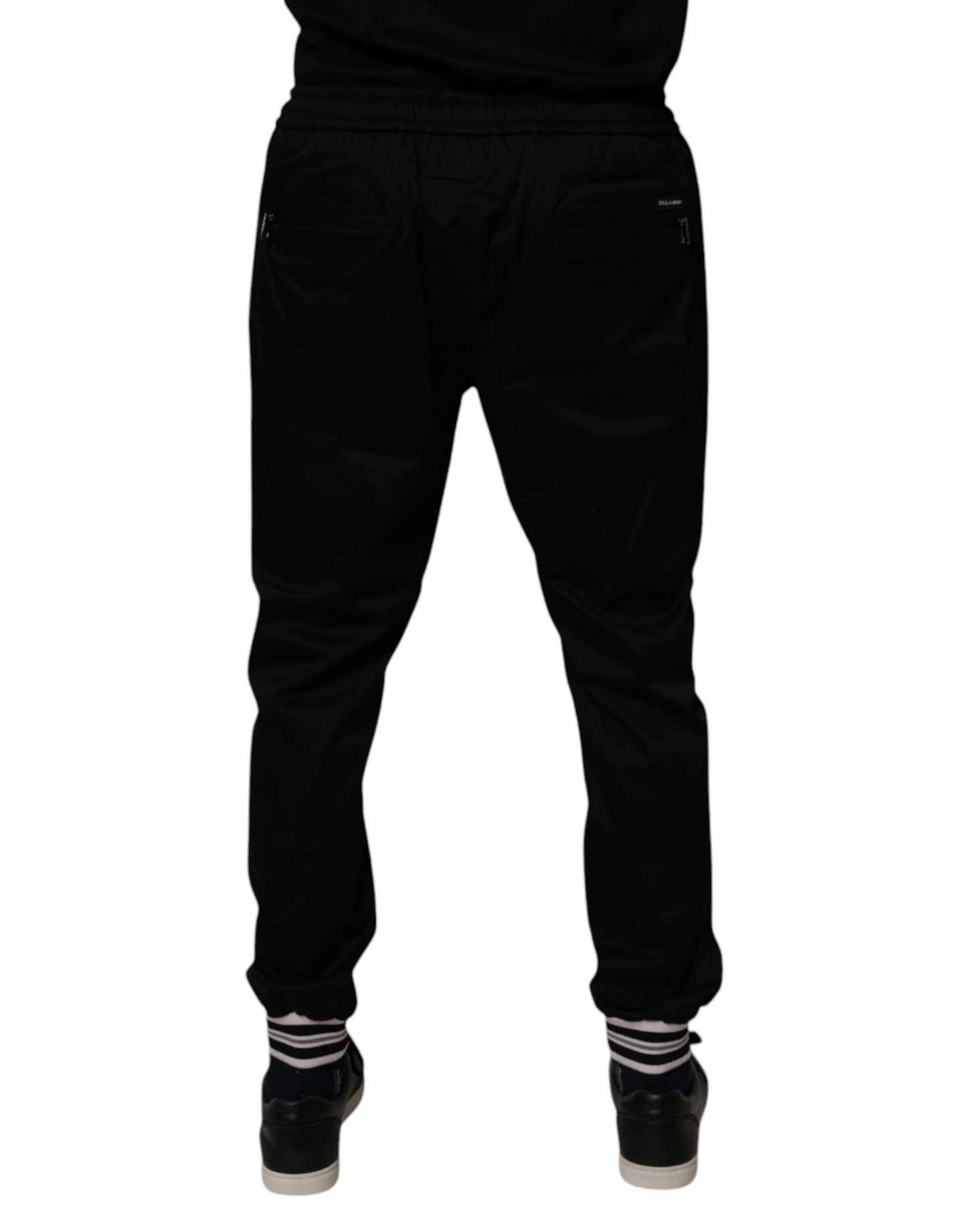 Black Cotton Stretch Jogger Sweatpants Pants