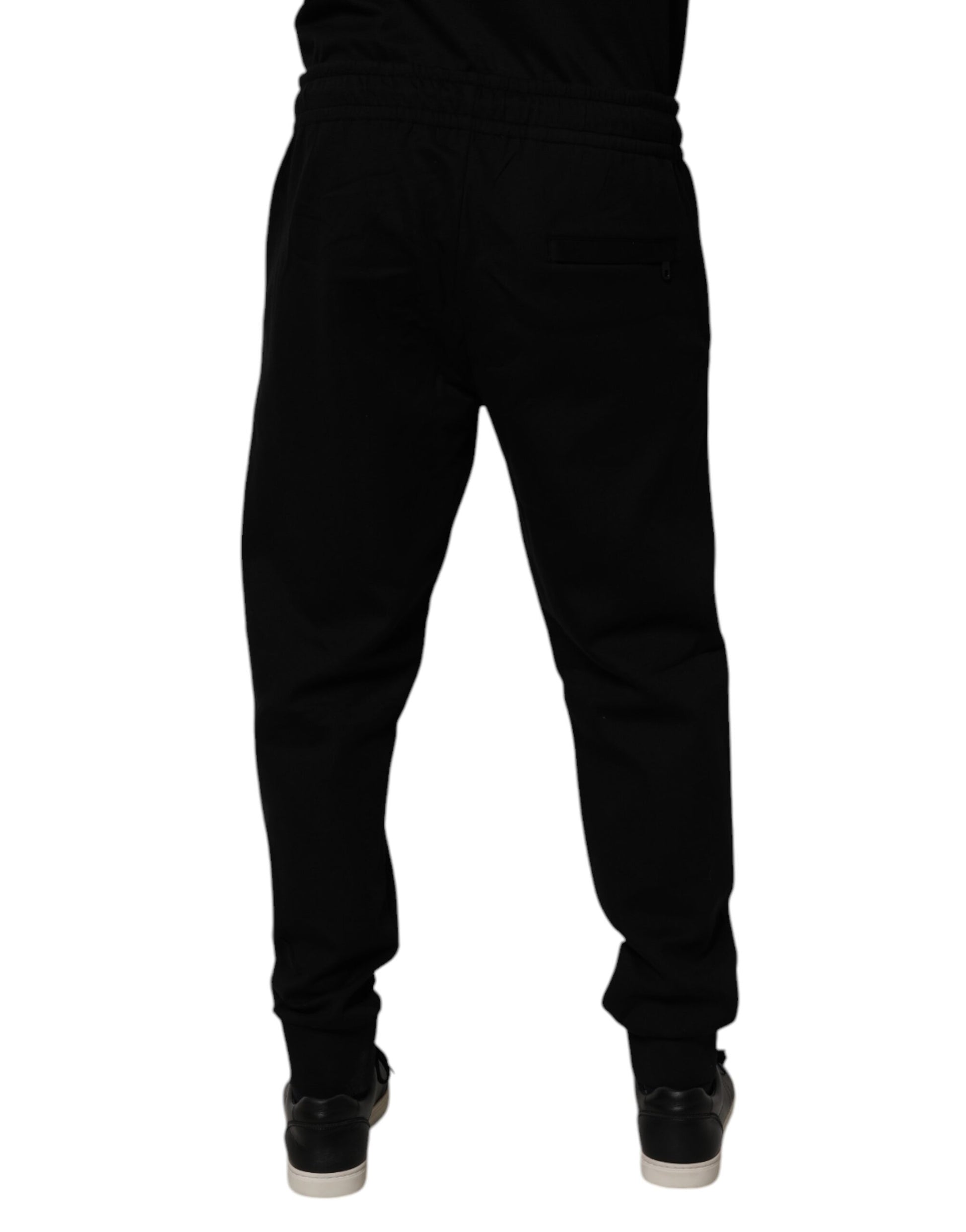 Black Cotton Blend Jogger Sweatpants Pants